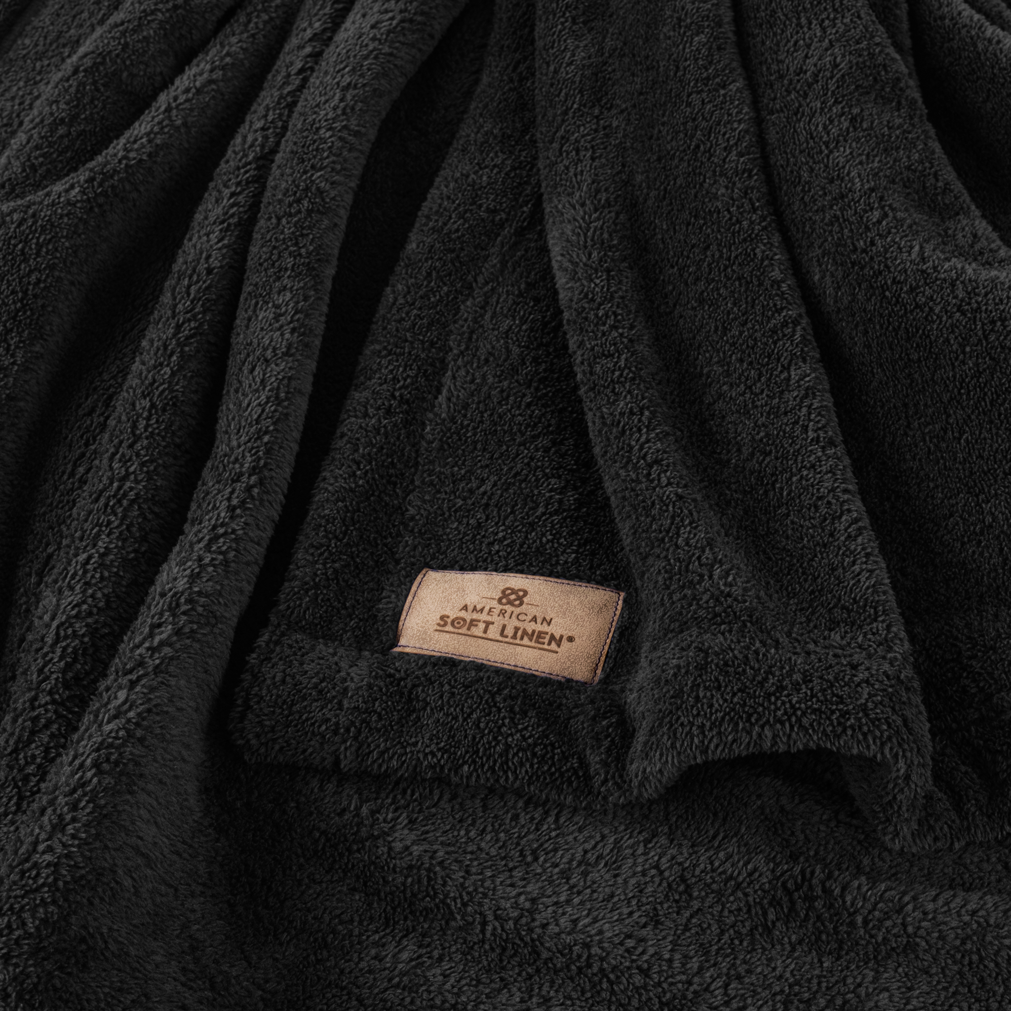 American Soft Linen - Bedding Fleece Blanket - Queen Size 85x90 inches - Black - 4