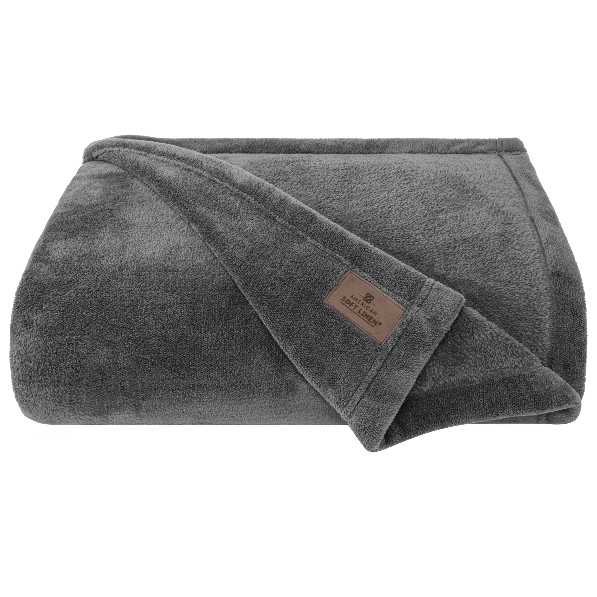 American Soft Linen - Bedding Fleece Blanket - Queen Size 85x90 inches - Gray - 3