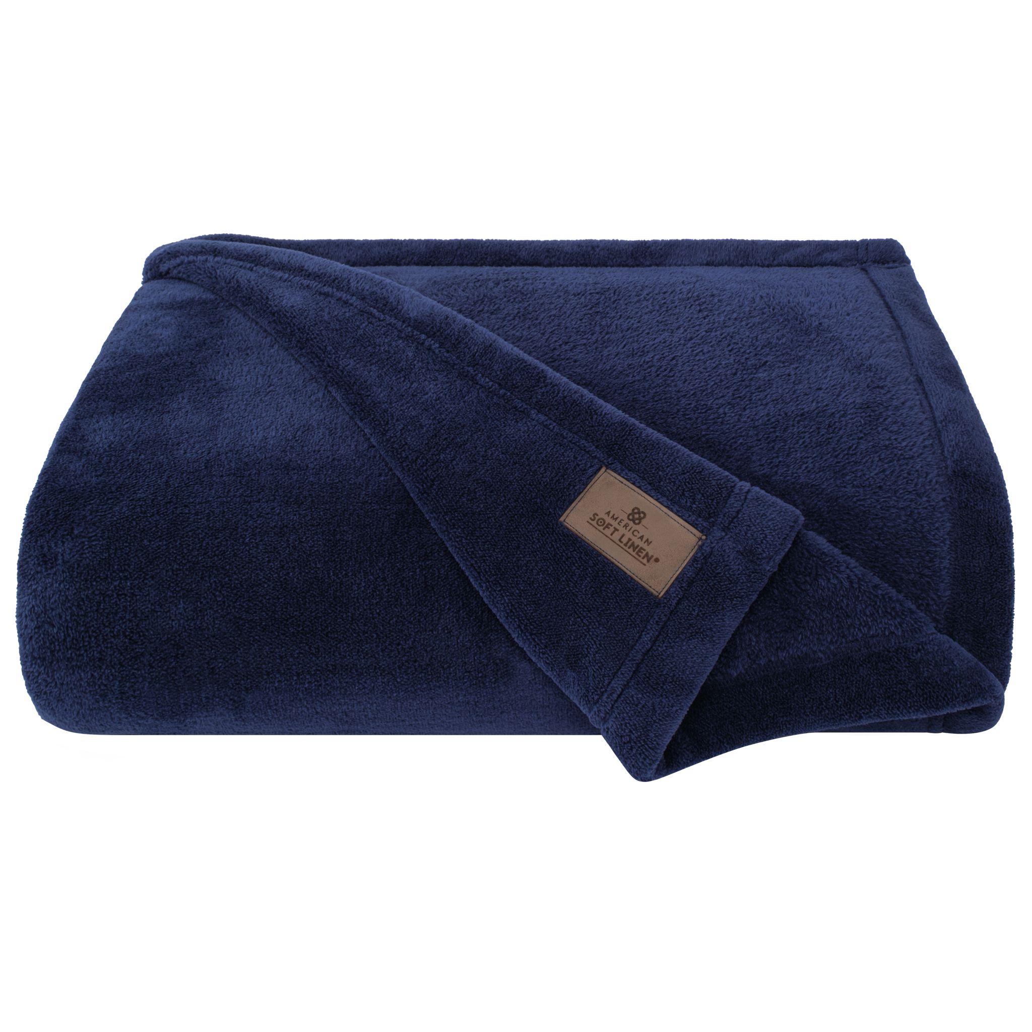 American Soft Linen - Bedding Fleece Blanket - Queen Size 85x90 inches - Navy-Blue - 3