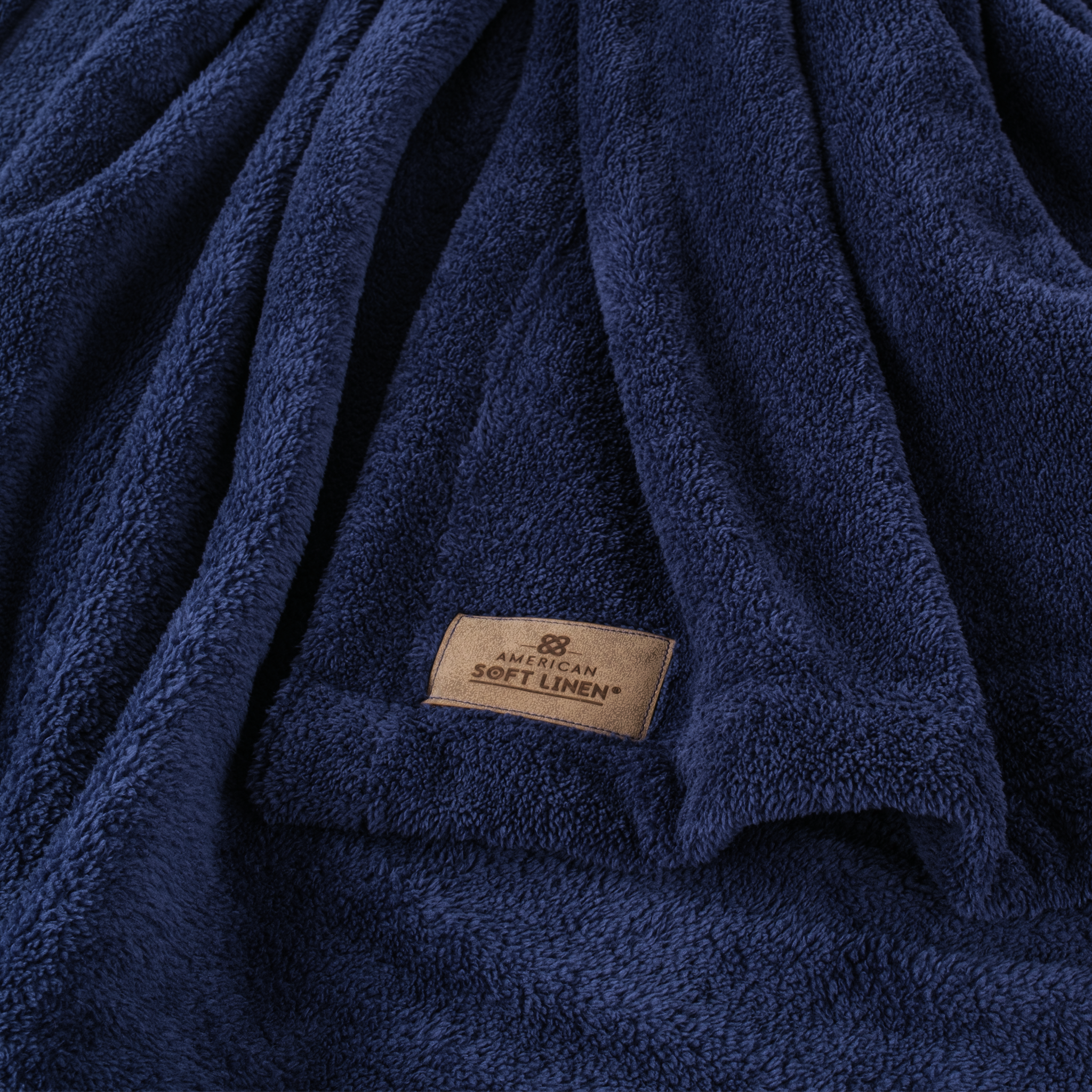 American Soft Linen - Bedding Fleece Blanket - Queen Size 85x90 inches - Navy-Blue - 4