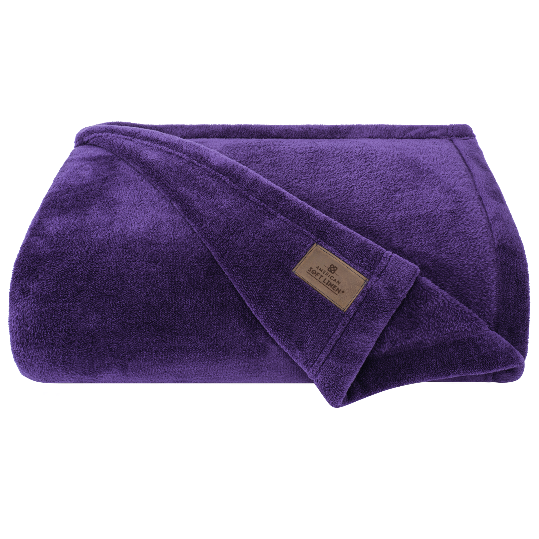 American Soft Linen - Bedding Fleece Blanket - Queen Size 85x90 inches - Purple - 3