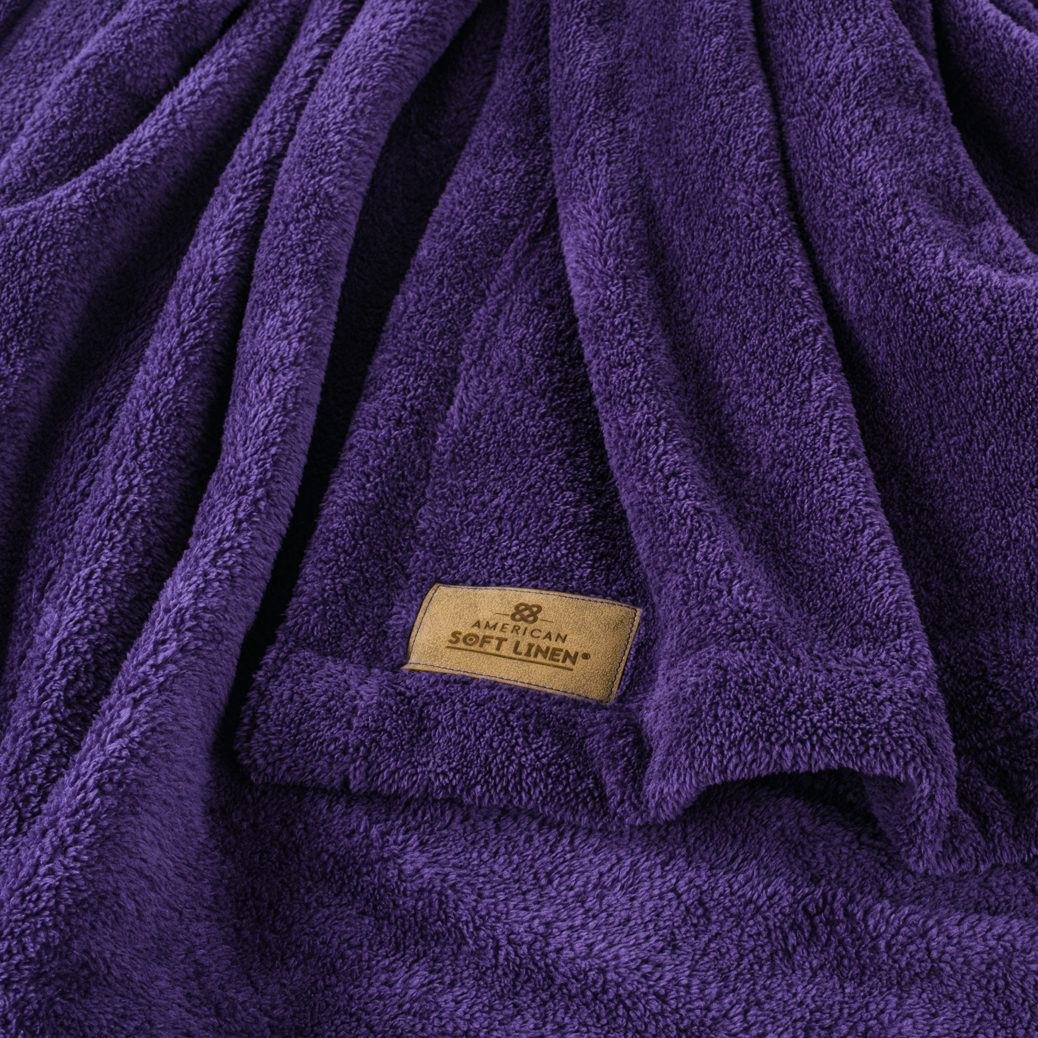 American Soft Linen - Bedding Fleece Blanket - Queen Size 85x90 inches - Purple - 4