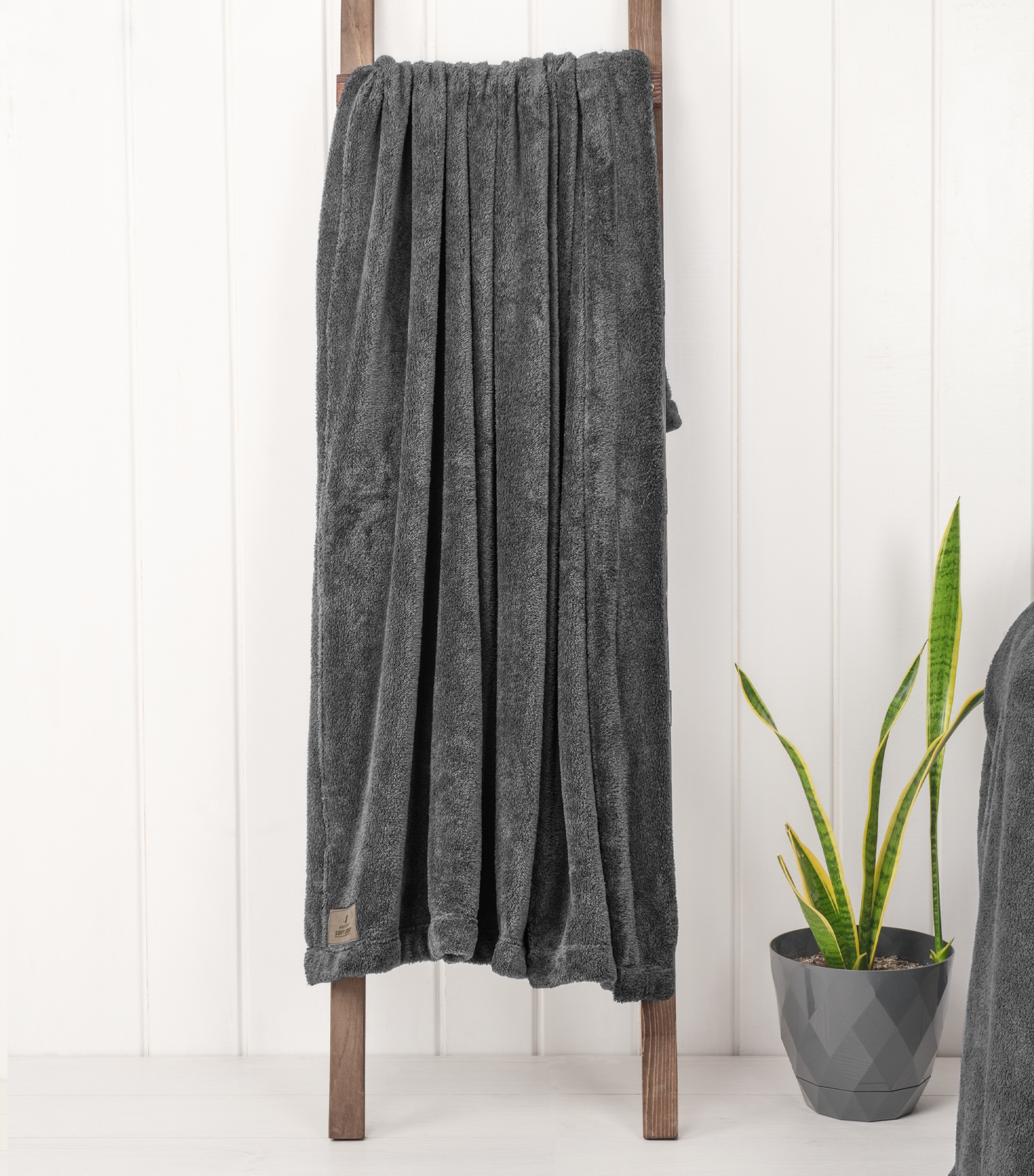 American Soft Linen - Bedding Fleece Blanket - Throw Size 50x60 inches - Gray - 2