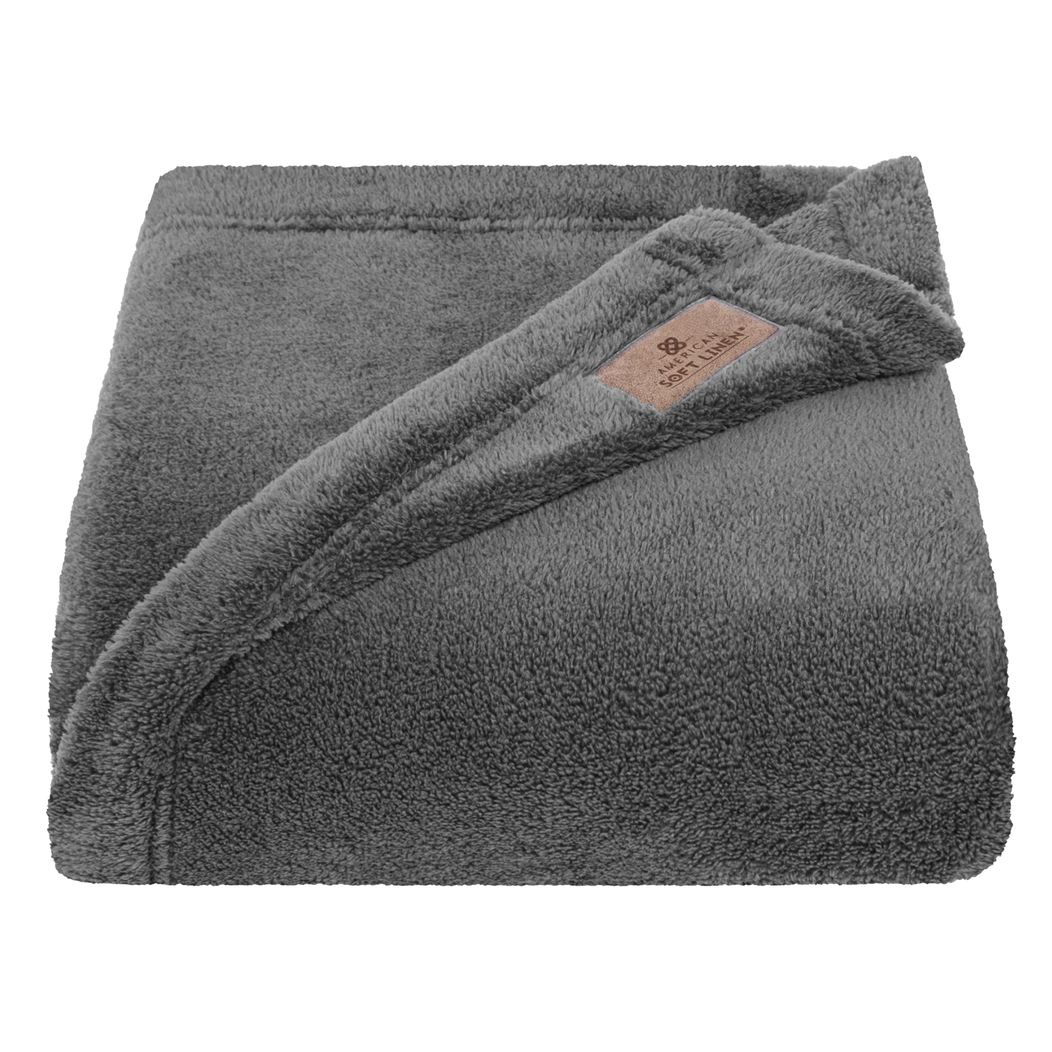 American Soft Linen Bedding Fleece Blanket, Plush Fuzzy Cozy Soft Blanket for Bed, Sofa, Couch, Queen Size 85x90 Inches / Gray