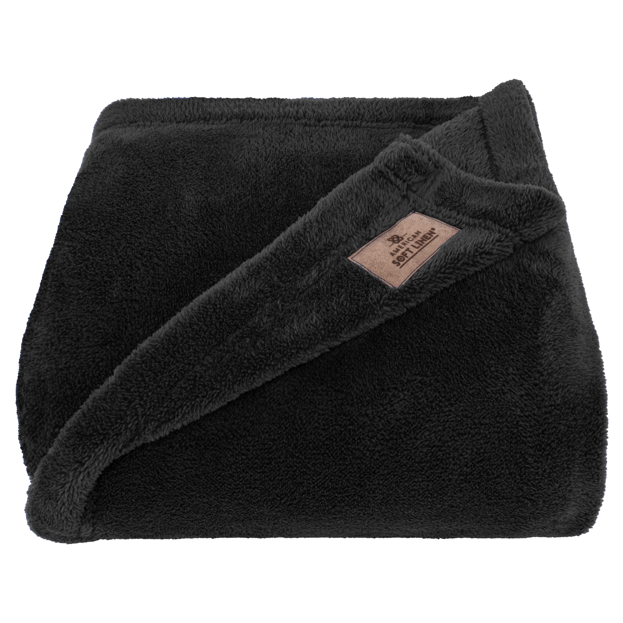 American Soft Linen - Bedding Fleece Blanket - Twin Size 60x80 inches - Black - 3