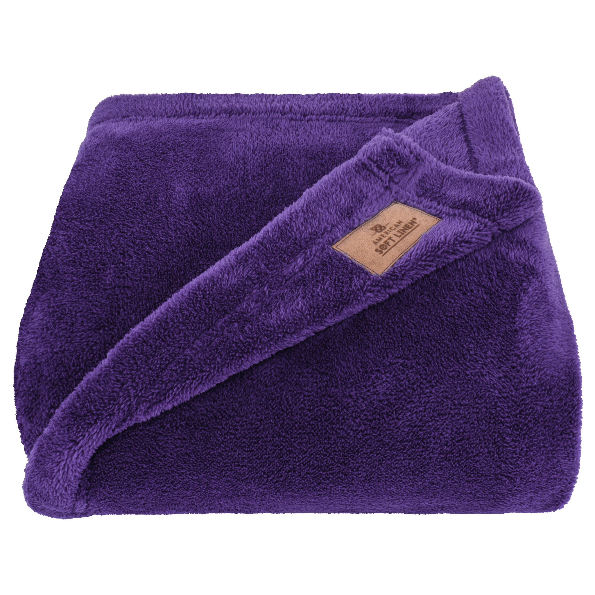 American Soft Linen - Bedding Fleece Blanket - Twin Size 60x80 inches - Purple - 3