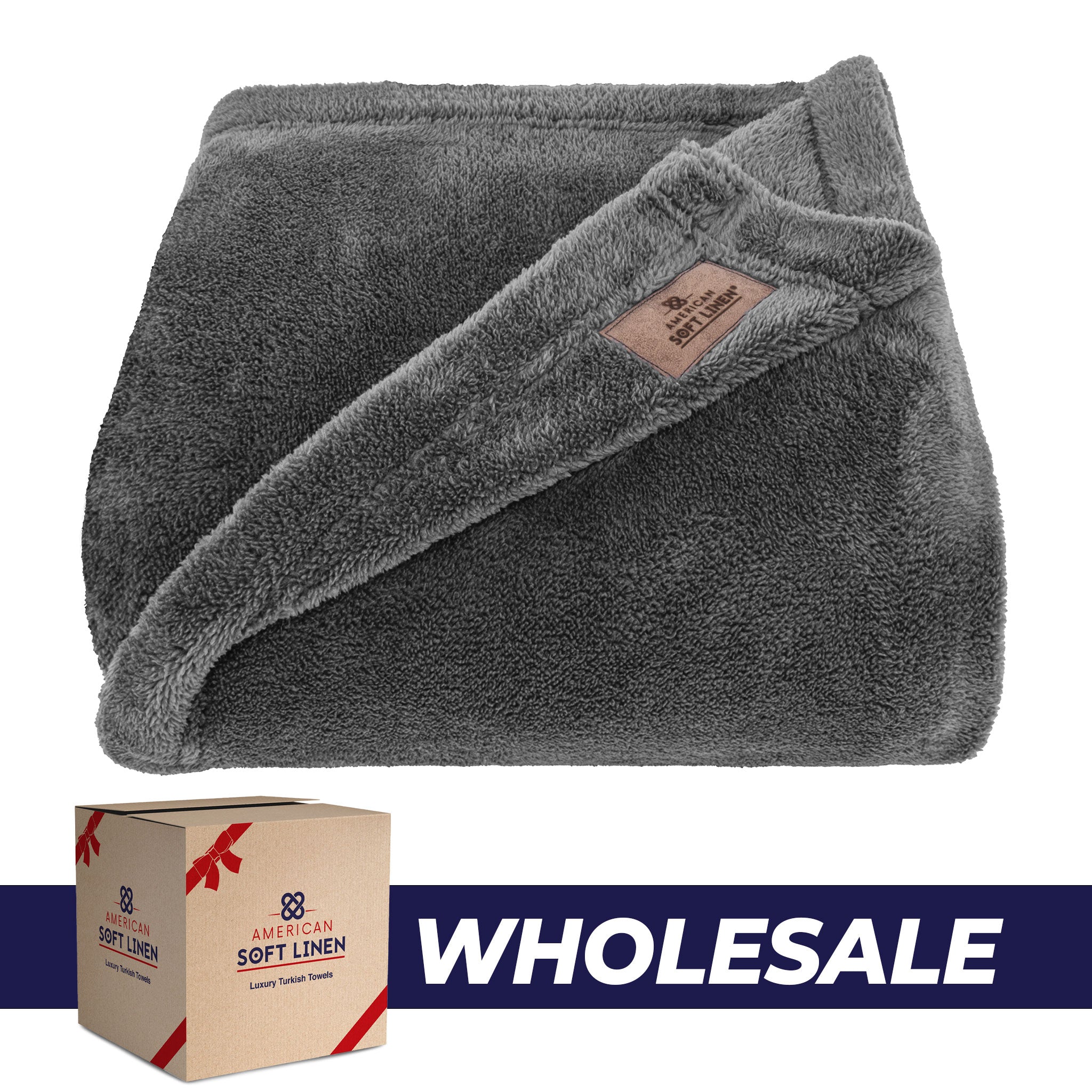 American Soft Linen - Bedding Fleece Blanket - Wholesale - 15 Set Case Pack - Twin Size 60x80 inches - Gray - 0