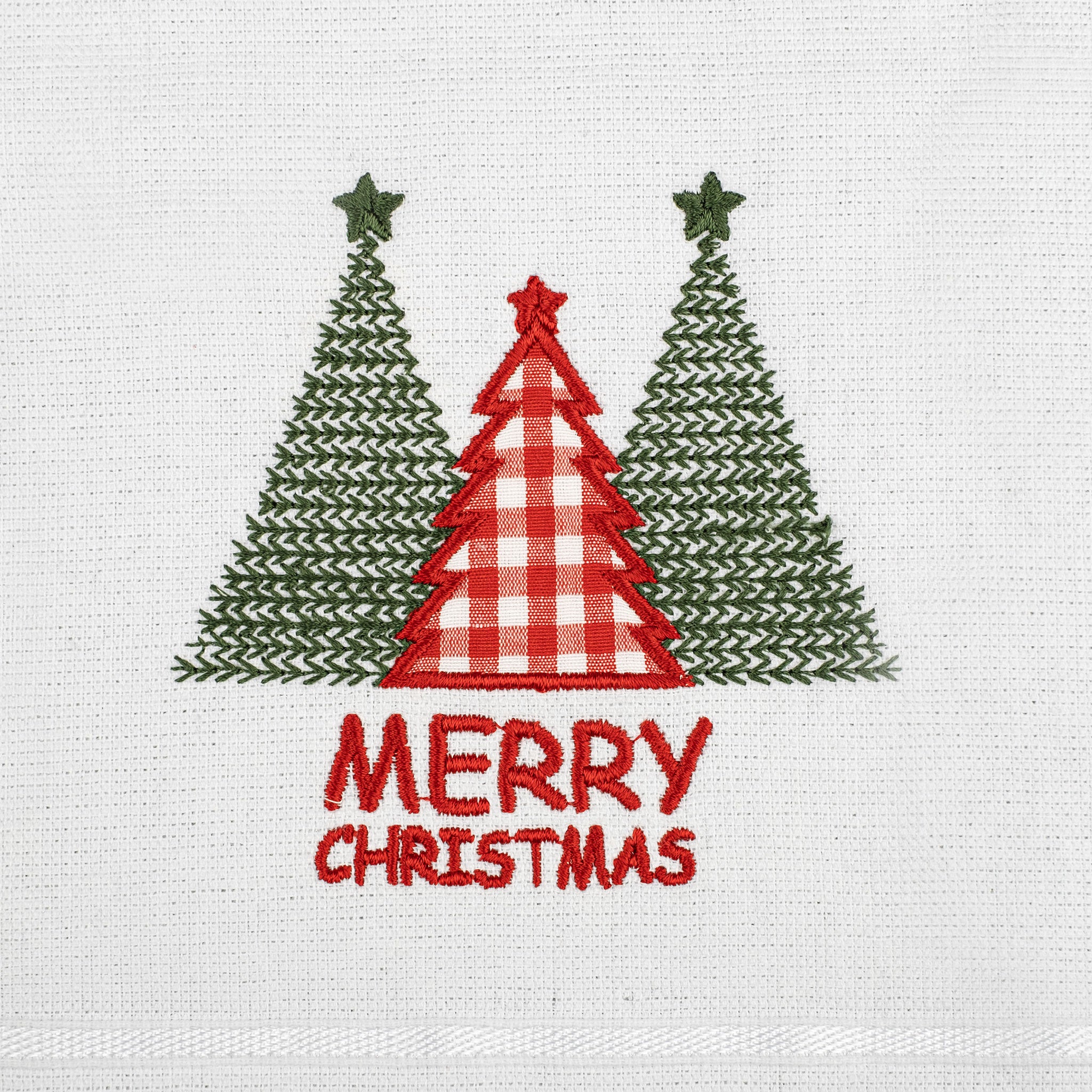  American Soft Linen - Christmas Towels Set 2 Packed Embroidered Turkish Cotton Hand Towels - Christmas Tree Socks - 2