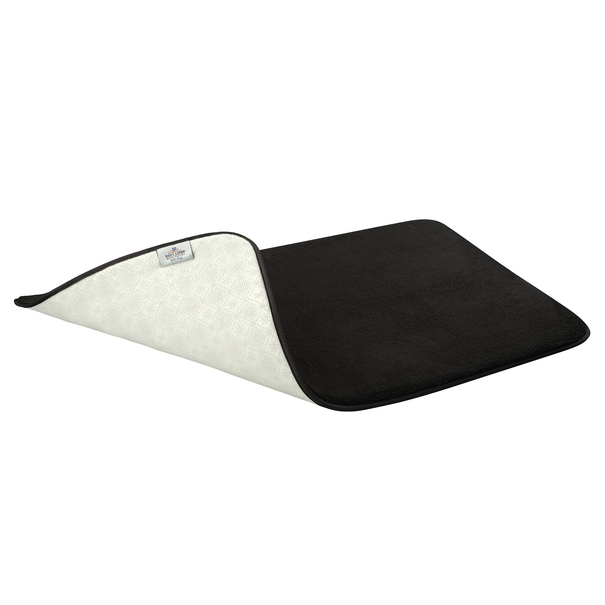 Microfiber Memory Foam Bathmat – Oversized Padded Nonslip Accent Rug for  Bathroom, Kitchen, Laundry Room, Wave Pattern by Somerset Home (Black) 