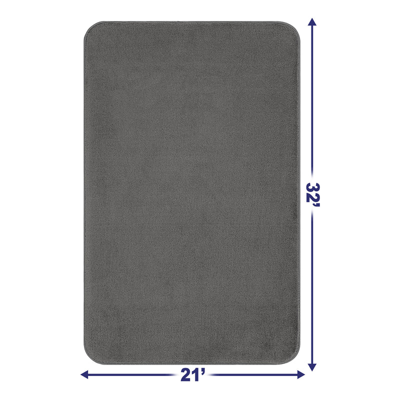 American Soft Linen - Fluffy Foamed Non-Slip Bath Rug-21x32 Inch - Gray - 3