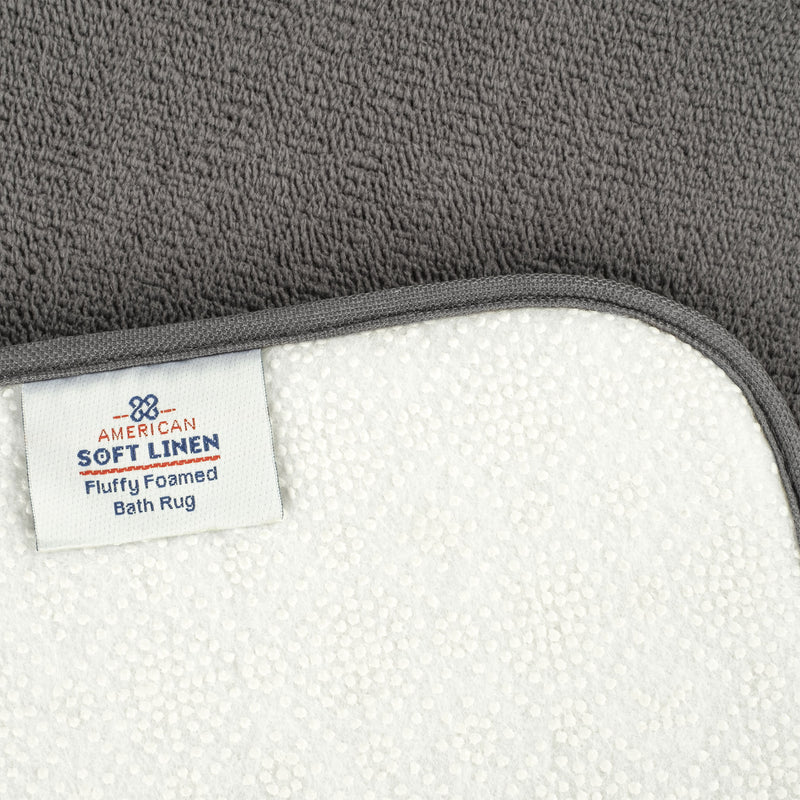 American Soft Linen - Fluffy Foamed Non-Slip Bath Rug-21x32 Inch - Gray - 4