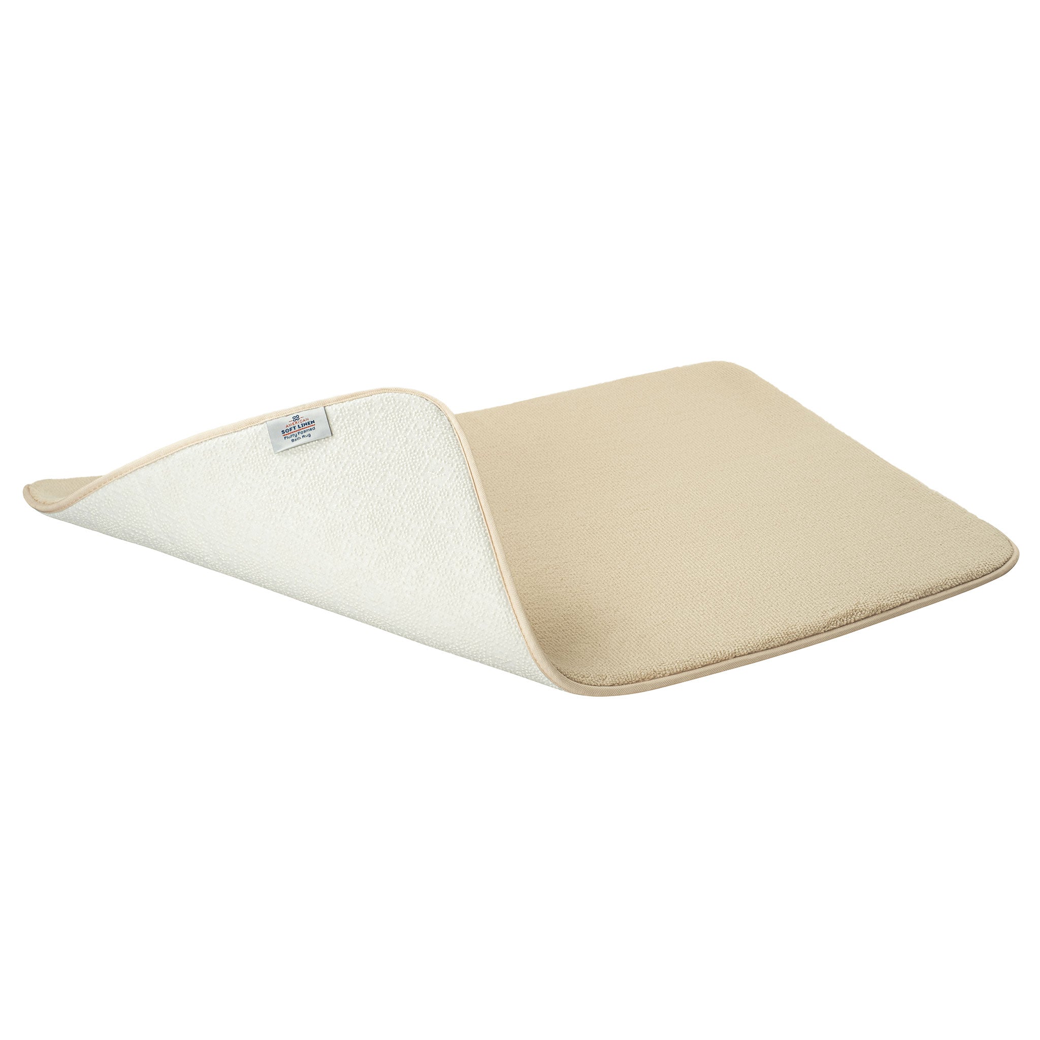American Soft Linen - Fluffy Foamed Non-Slip Bath Rug-21x32 Inch - Sand-Taupe - 5