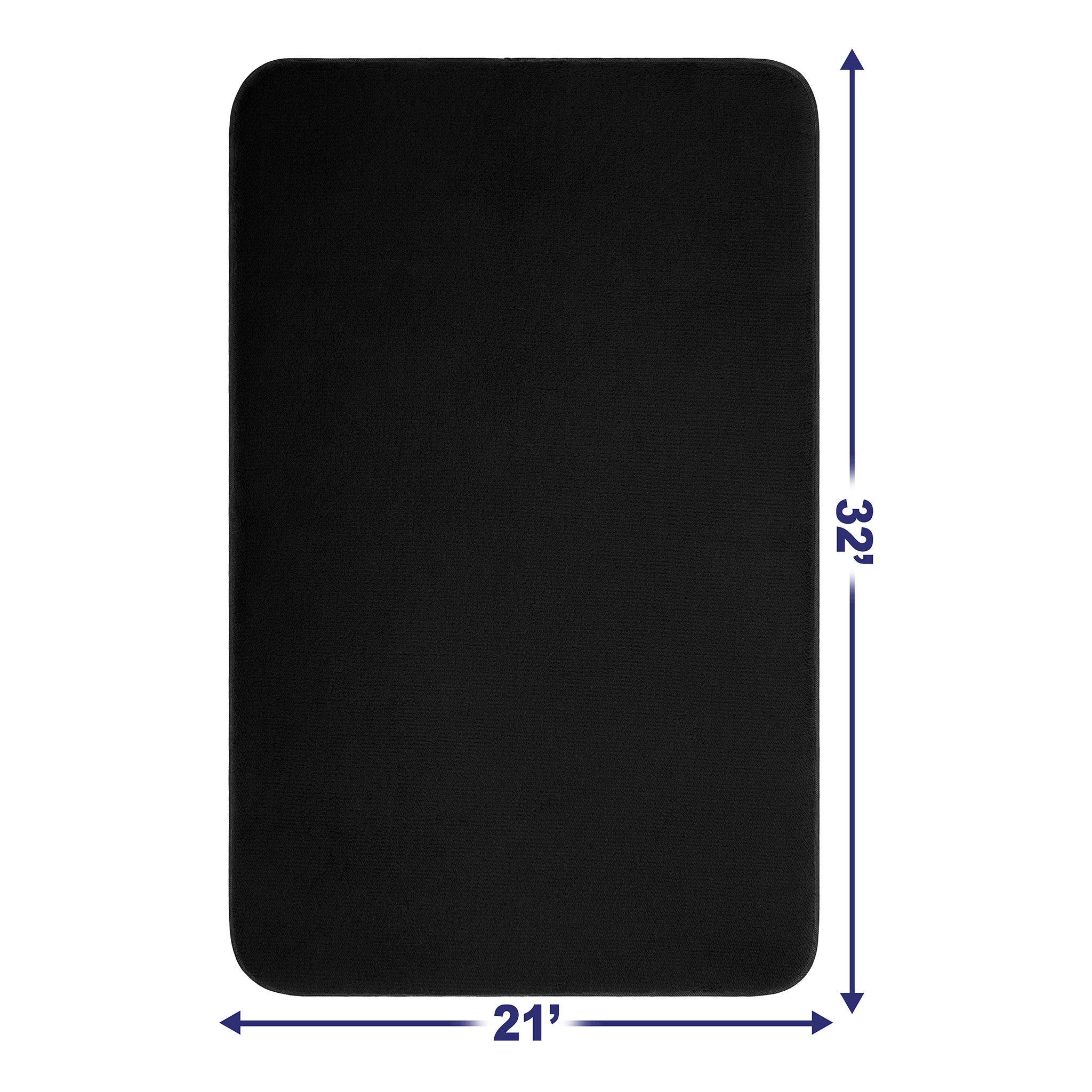American Soft Linen - Fluffy Foamed Non-Slip Bath Rug 21x32 Inch -  18 Set Case Pack - Black - 3