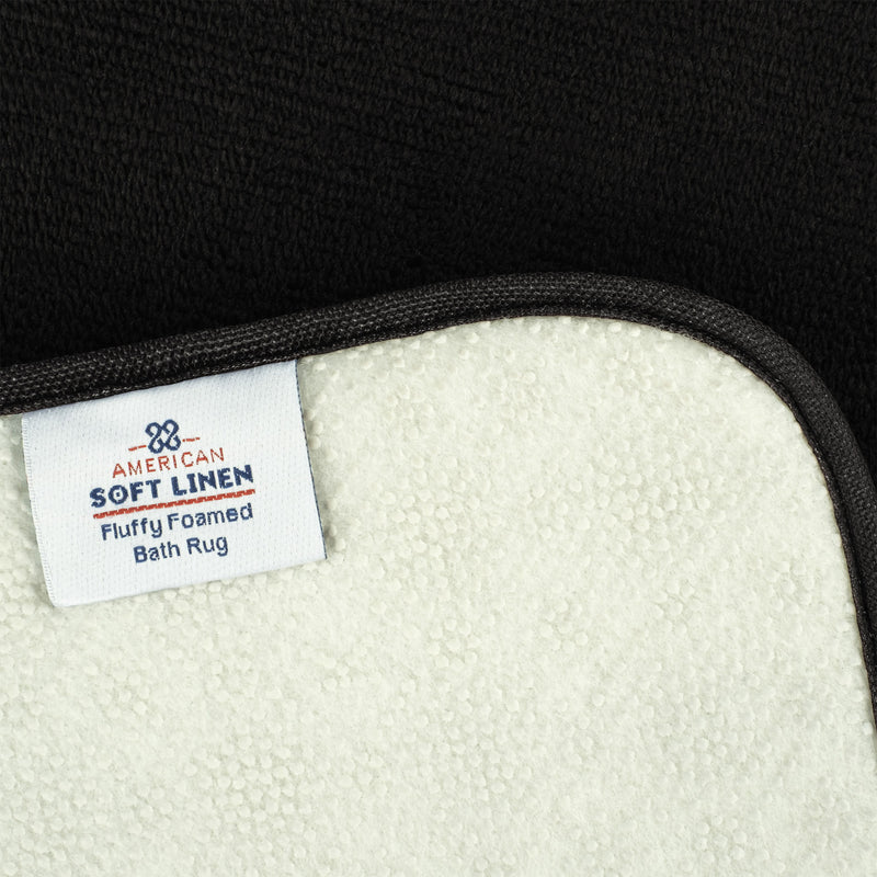 American Soft Linen - Fluffy Foamed Non-Slip Bath Rug 21x32 Inch -  18 Set Case Pack - Black - 4