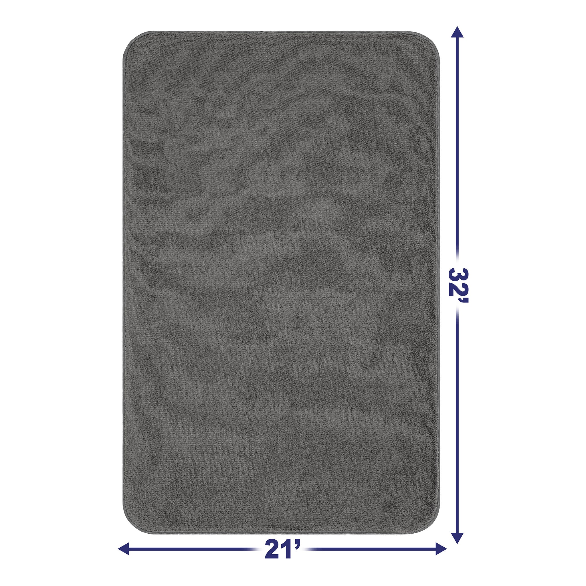 American Soft Linen - Fluffy Foamed Non-Slip Bath Rug 21x32 Inch -  18 Set Case Pack - Gray - 3