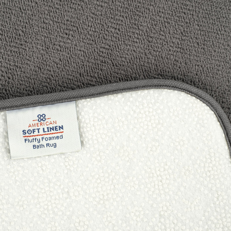 American Soft Linen - Fluffy Foamed Non-Slip Bath Rug 21x32 Inch -  18 Set Case Pack - Gray - 4
