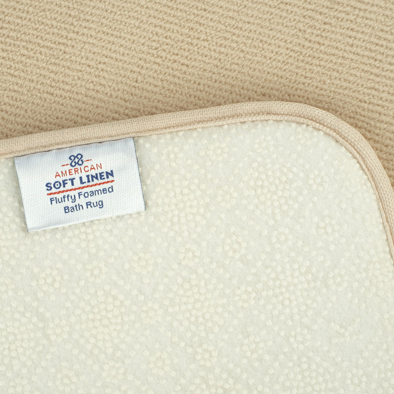 American Soft Linen - Fluffy Foamed Non-Slip Bath Rug 21x32 Inch -  18 Set Case Pack - Sand-Taupe - 4
