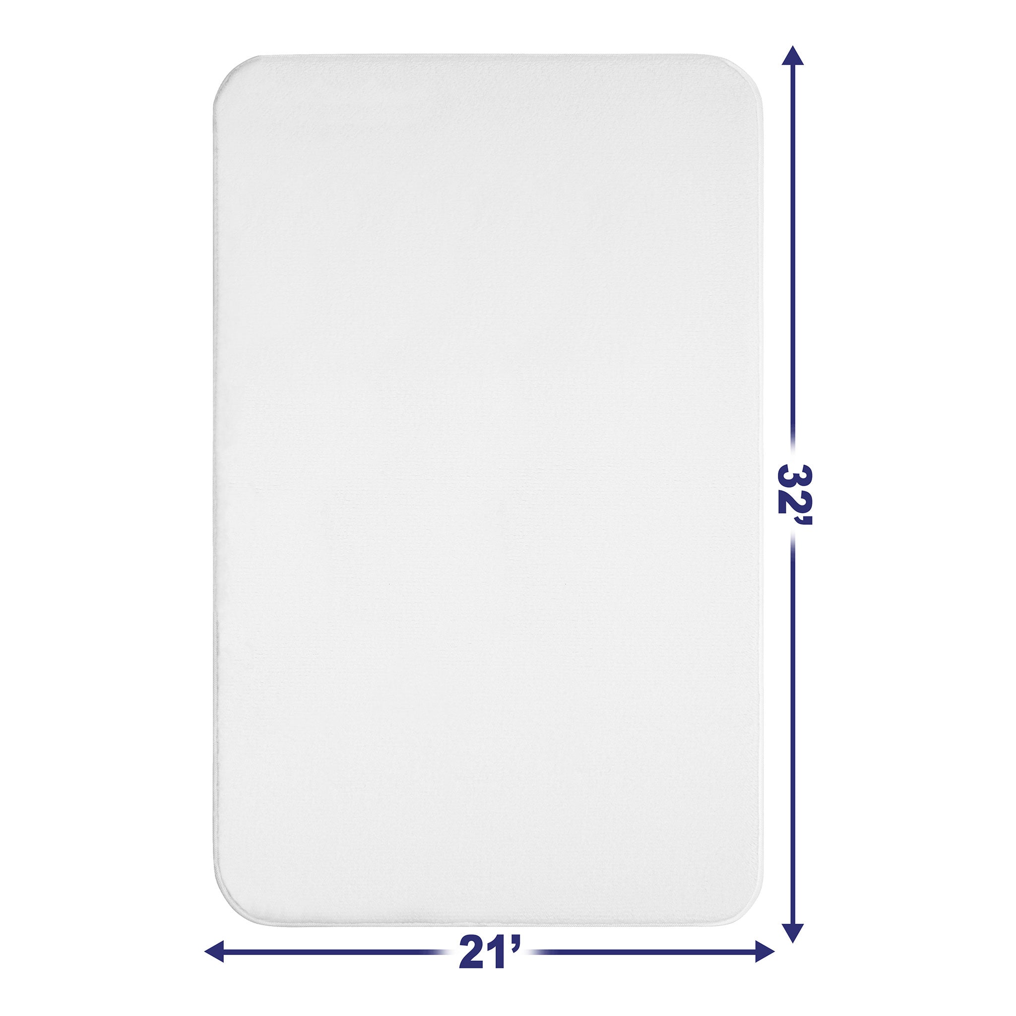 American Soft Linen - Fluffy Foamed Non-Slip Bath Rug 21x32 Inch -  18 Set Case Pack - White - 3