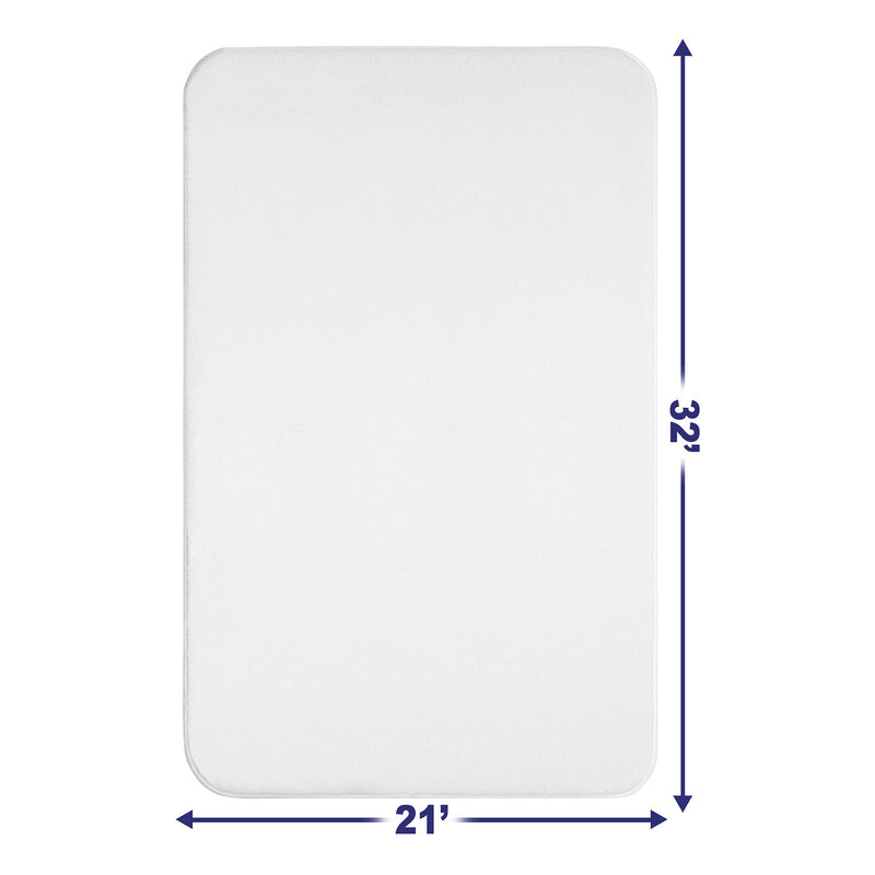 American Soft Linen - Fluffy Foamed Non-Slip Bath Rug 21x32 Inch -  18 Set Case Pack - White - 3