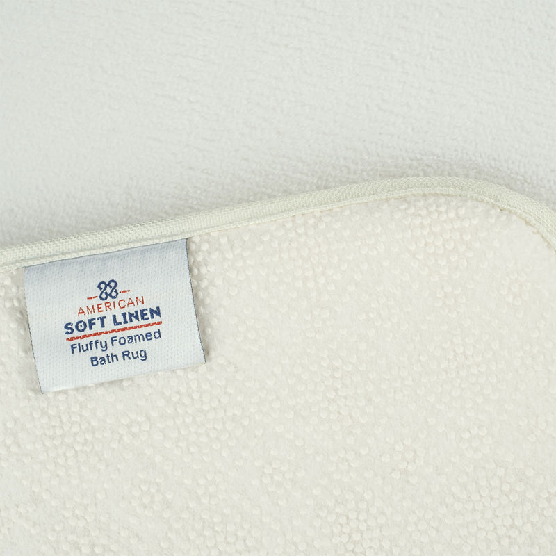 American Soft Linen - Fluffy Foamed Non-Slip Bath Rug 21x32 Inch -  18 Set Case Pack - White - 4