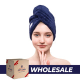 American Soft Linen - Hair Drying Towel - 1-PACKED - 90 Piece Case Pack - Navy-Blue - 0