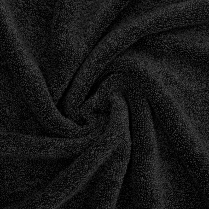 American Soft Linen - Salem 6 Piece Turkish Combed Cotton Luxury Bath Towel Set - 10 Set Case Pack - Black - 8