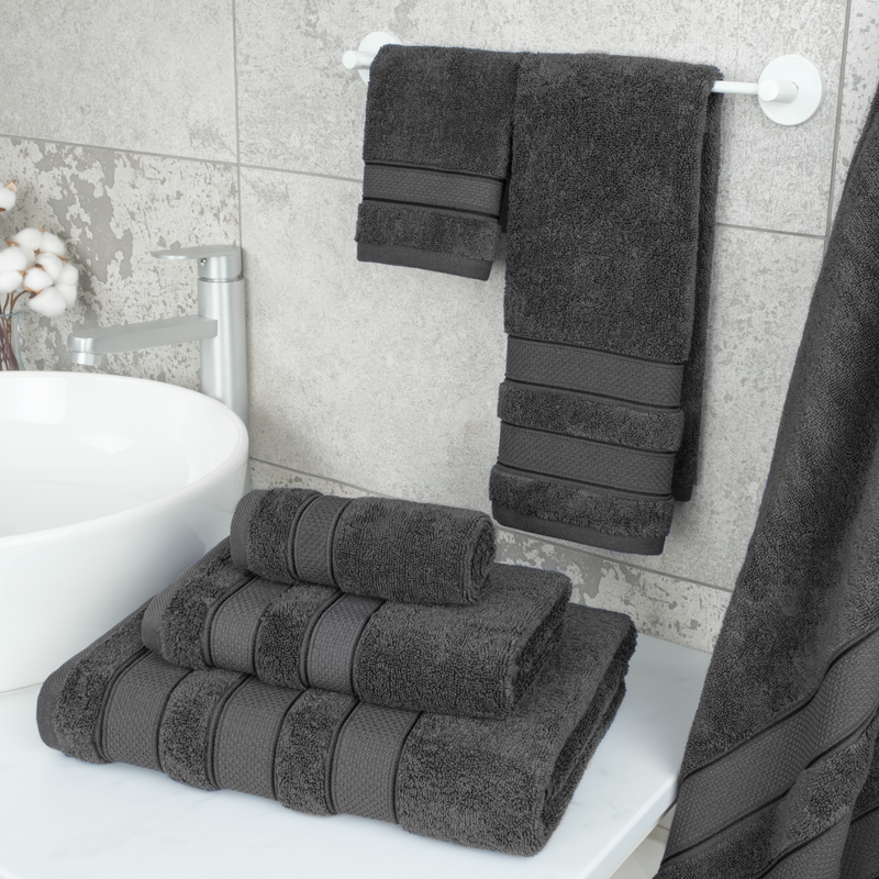 American Soft Linen - Salem 6 Piece Turkish Combed Cotton Luxury Bath Towel Set - 10 Set Case Pack - Gray - 2