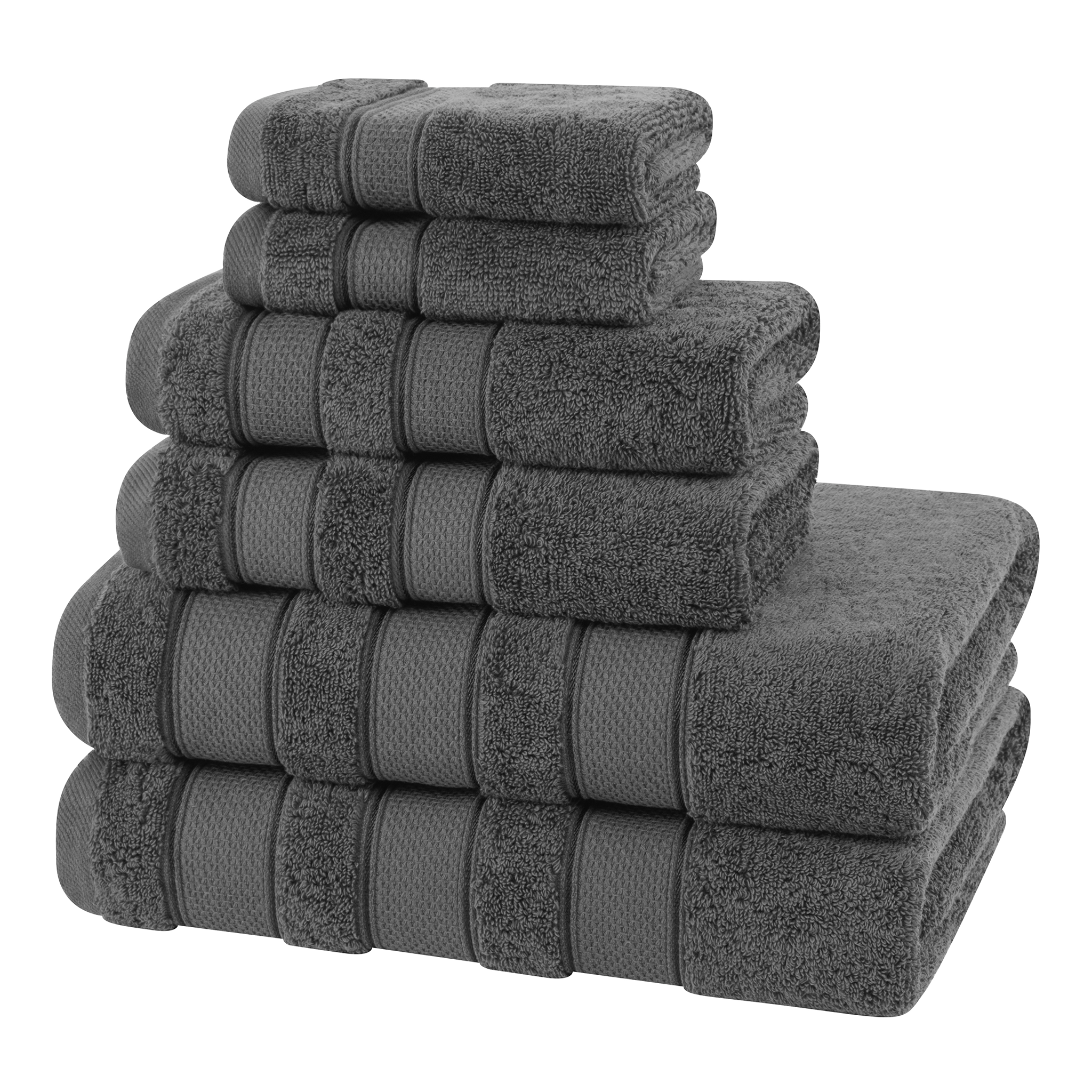 LUXURY 100% COTTON 6 PCS BATH TOWELS SET - HOTEL SPA BATHROOM. FACE TOWELS.