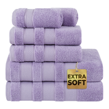 American Soft Linen - Salem 6 Piece Turkish Combed Cotton Luxury Bath Towel Set - 10 Set Case Pack - Lilac - 1