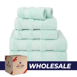 American Soft Linen - Salem 6 Piece Turkish Combed Cotton Luxury Bath Towel Set - 10 Set Case Pack - Mint - 0