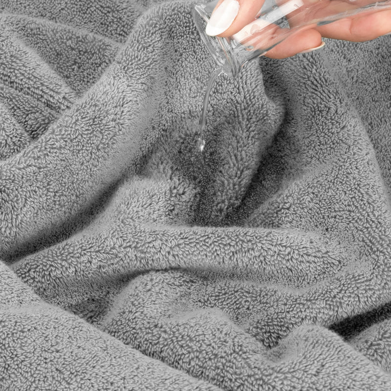 American Soft Linen - Salem 6 Piece Turkish Combed Cotton Luxury Bath Towel Set - 10 Set Case Pack - Rockridge-Gray - 7