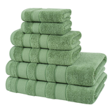 American Soft Linen - Salem 6 Piece Turkish Combed Cotton Luxury Bath Towel Set - 10 Set Case Pack - Sage-Green - 5