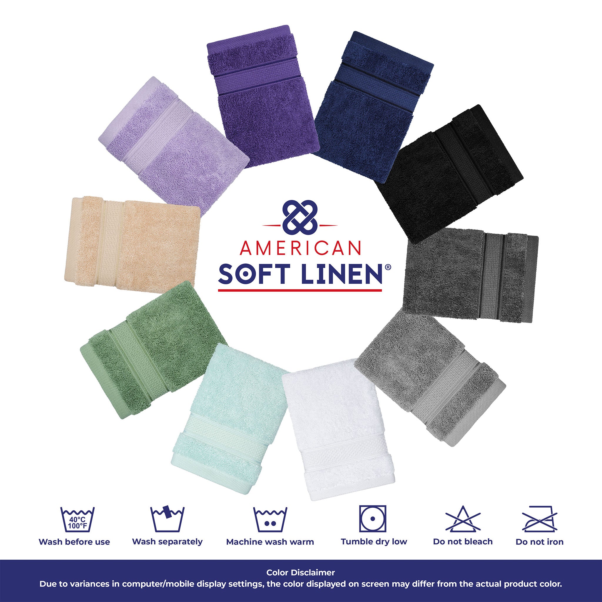 American Soft Linen - Salem 6 Piece Turkish Combed Cotton Luxury Bath Towel Set - 10 Set Case Pack - Sage-Green - 9