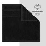 American Soft Linen - Single Piece Turkish Cotton Washcloth Towels - Black - 1