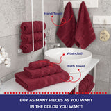 American Soft Linen - Single Piece Turkish Cotton Hand Towels - Bordeaux-Red - 4