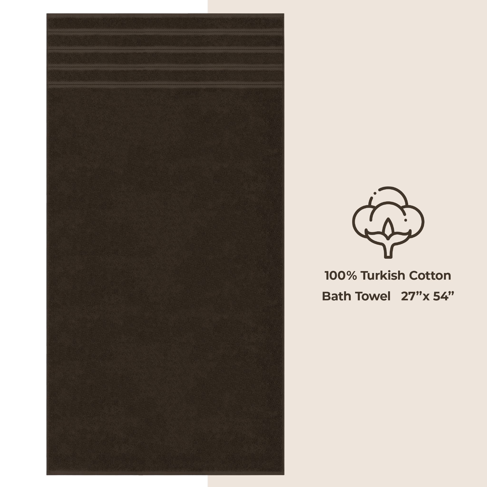 American Soft Linen - Single Piece Turkish Cotton Bath Towels - Chocolate-Brown - 1