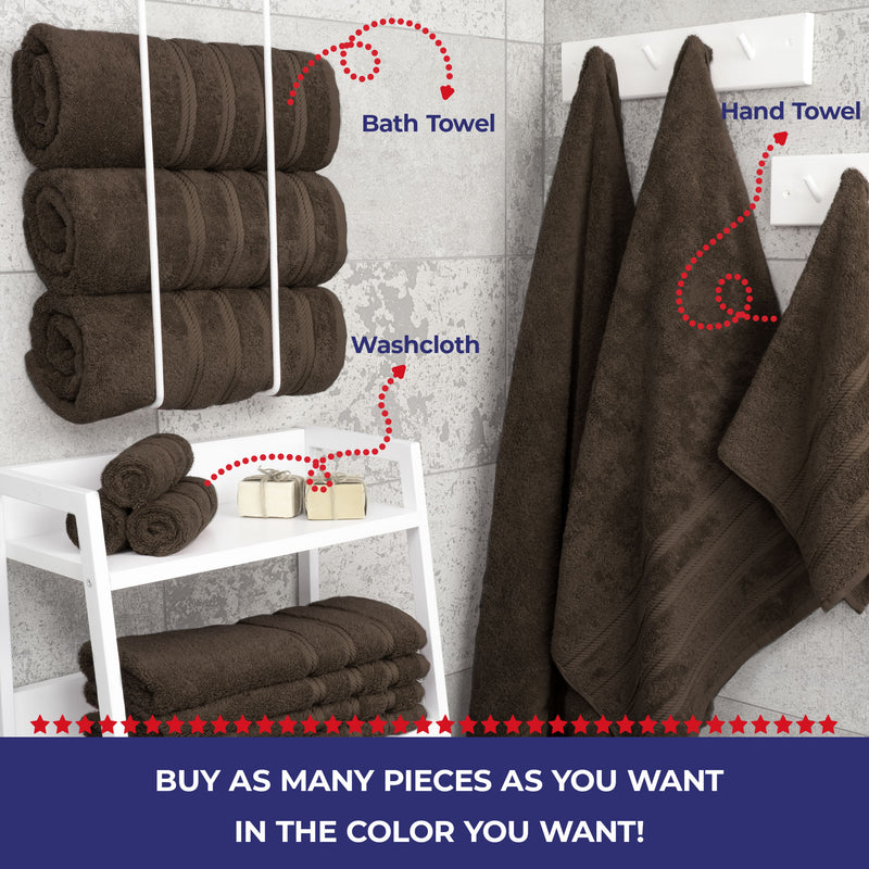 American Soft Linen - Single Piece Turkish Cotton Bath Towels - Chocolate-Brown - 4