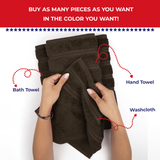 American Soft Linen - Single Piece Turkish Cotton Washcloth Towels - Chocolate-Brown - 4