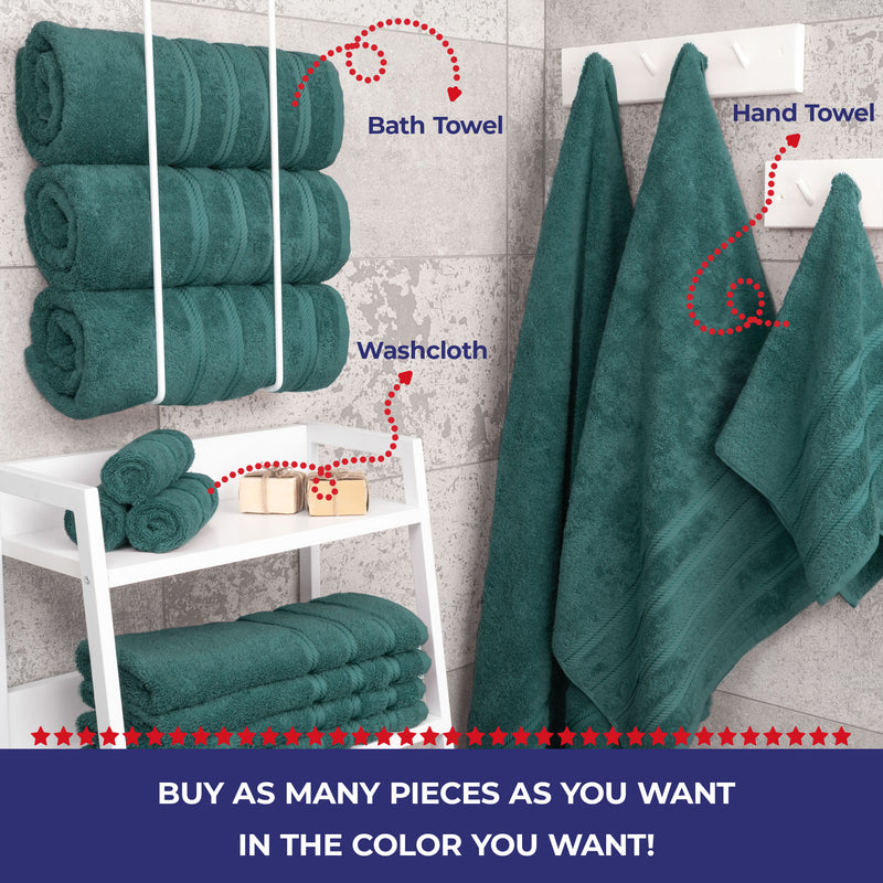 American Soft Linen - Single Piece Turkish Cotton Bath Towels - Colonial-Blue - 4