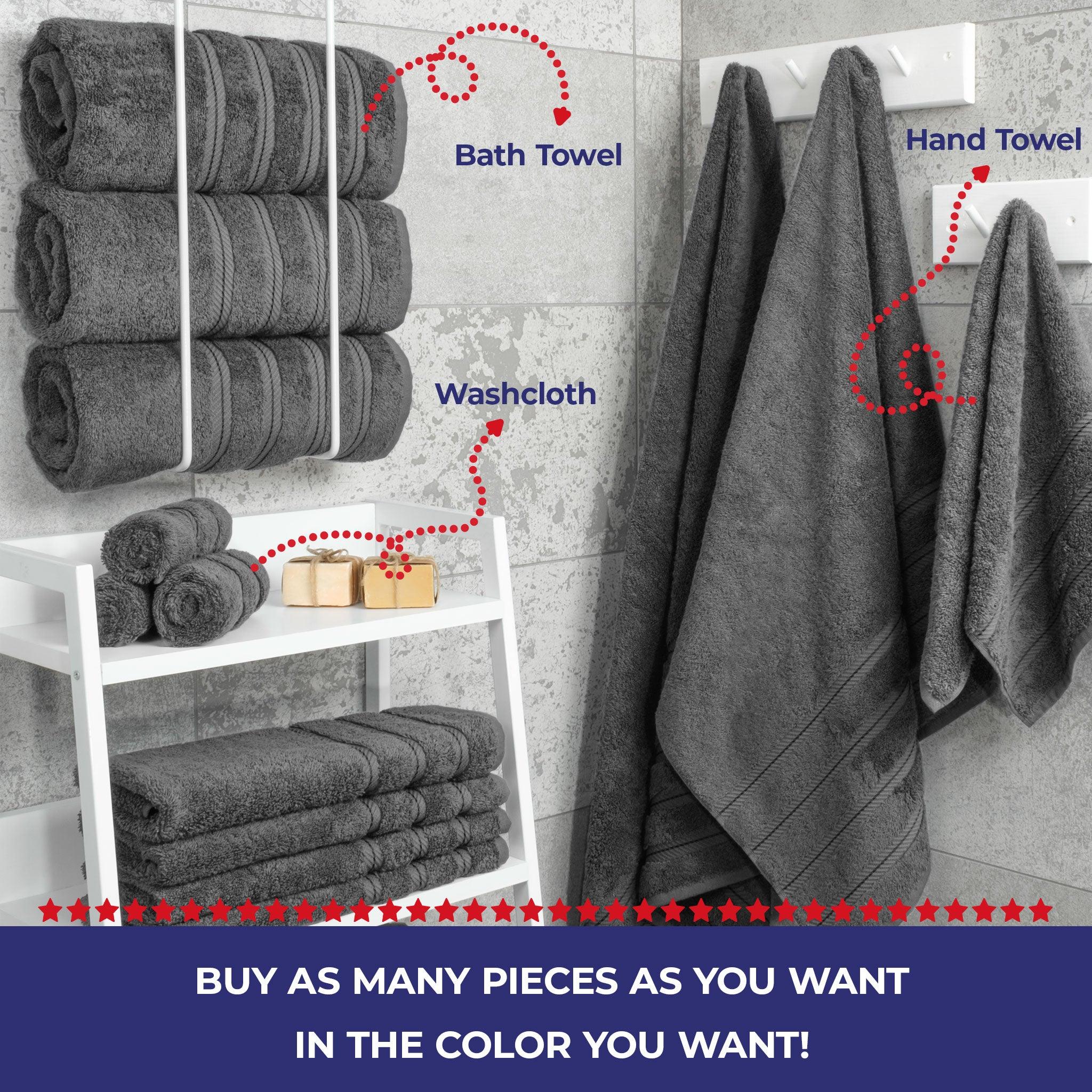 American Soft Linen - Single Piece Turkish Cotton Bath Towels - Gray - 4