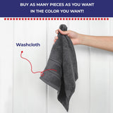 American Soft Linen - Single Piece Turkish Cotton Washcloth Towels - Gray - 2
