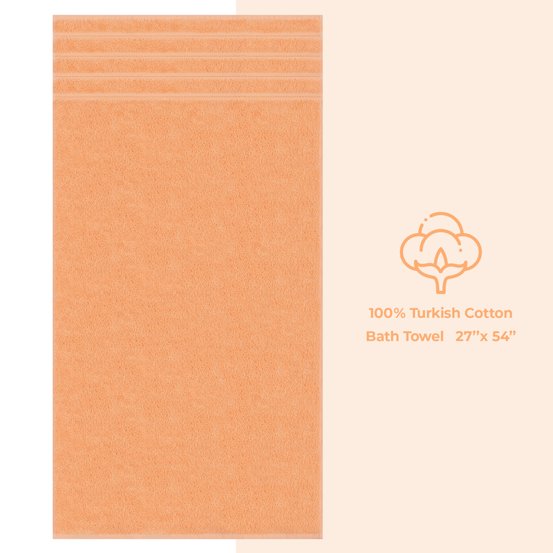 American Soft Linen - Single Piece Turkish Cotton Bath Towels - Malibu-Peach - 1