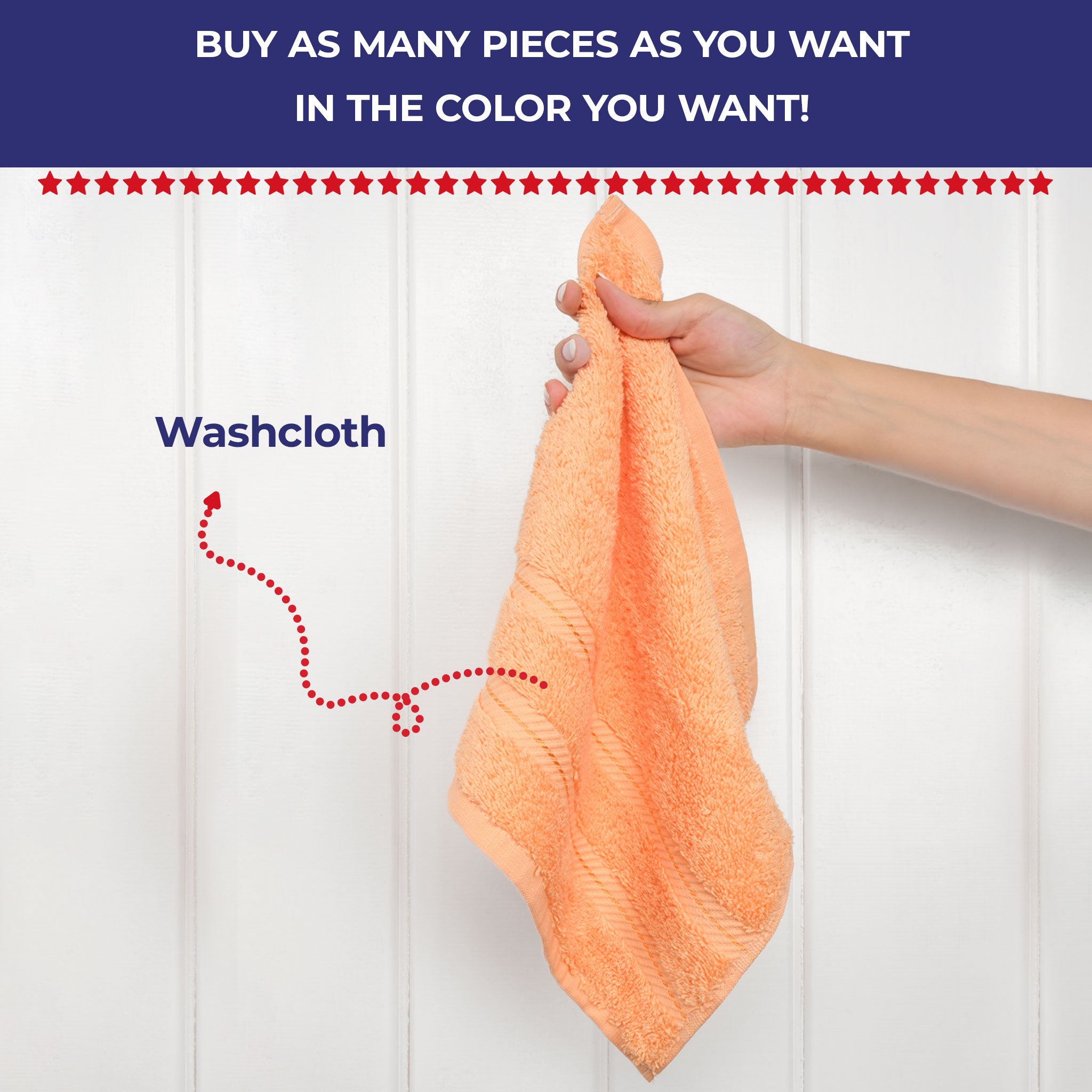 American Soft Linen - Single Piece Turkish Cotton Washcloth Towels - Malibu-Peach - 2