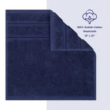 American Soft Linen - Single Piece Turkish Cotton Washcloth Towels - Navy-Blue - 1