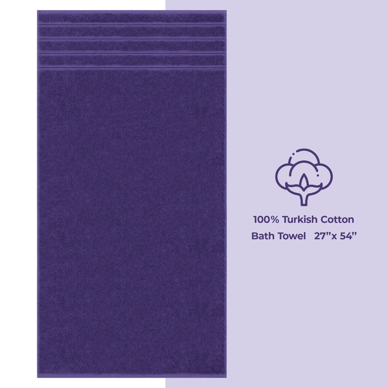 American Soft Linen - Single Piece Turkish Cotton Bath Towels - Purple - 1