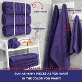 American Soft Linen - Single Piece Turkish Cotton Bath Towels - Purple - 4