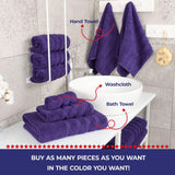 American Soft Linen - Single Piece Turkish Cotton Hand Towels - Purple - 4