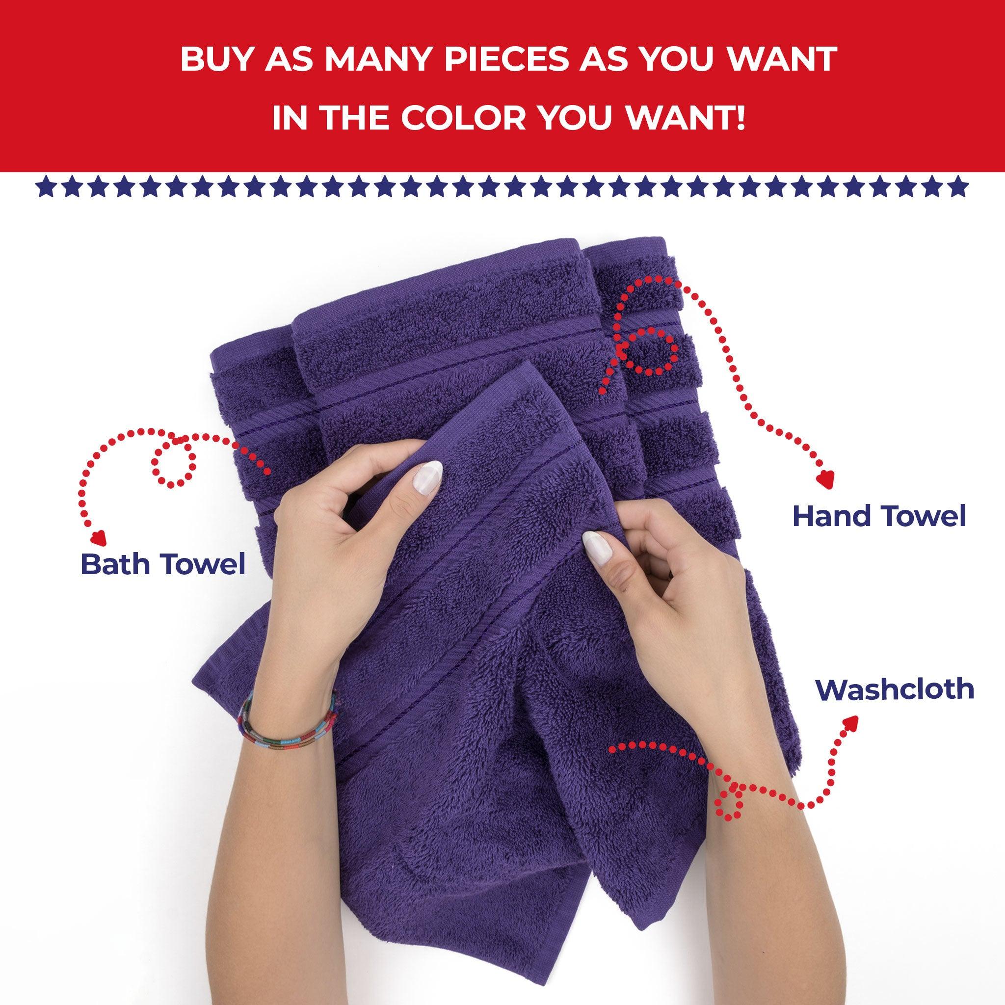 American Soft Linen - Single Piece Turkish Cotton Washcloth Towels - Purple - 4