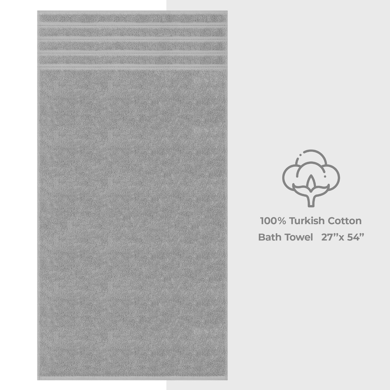 American Soft Linen - Single Piece Turkish Cotton Bath Towels - Rockridge-Gray - 1