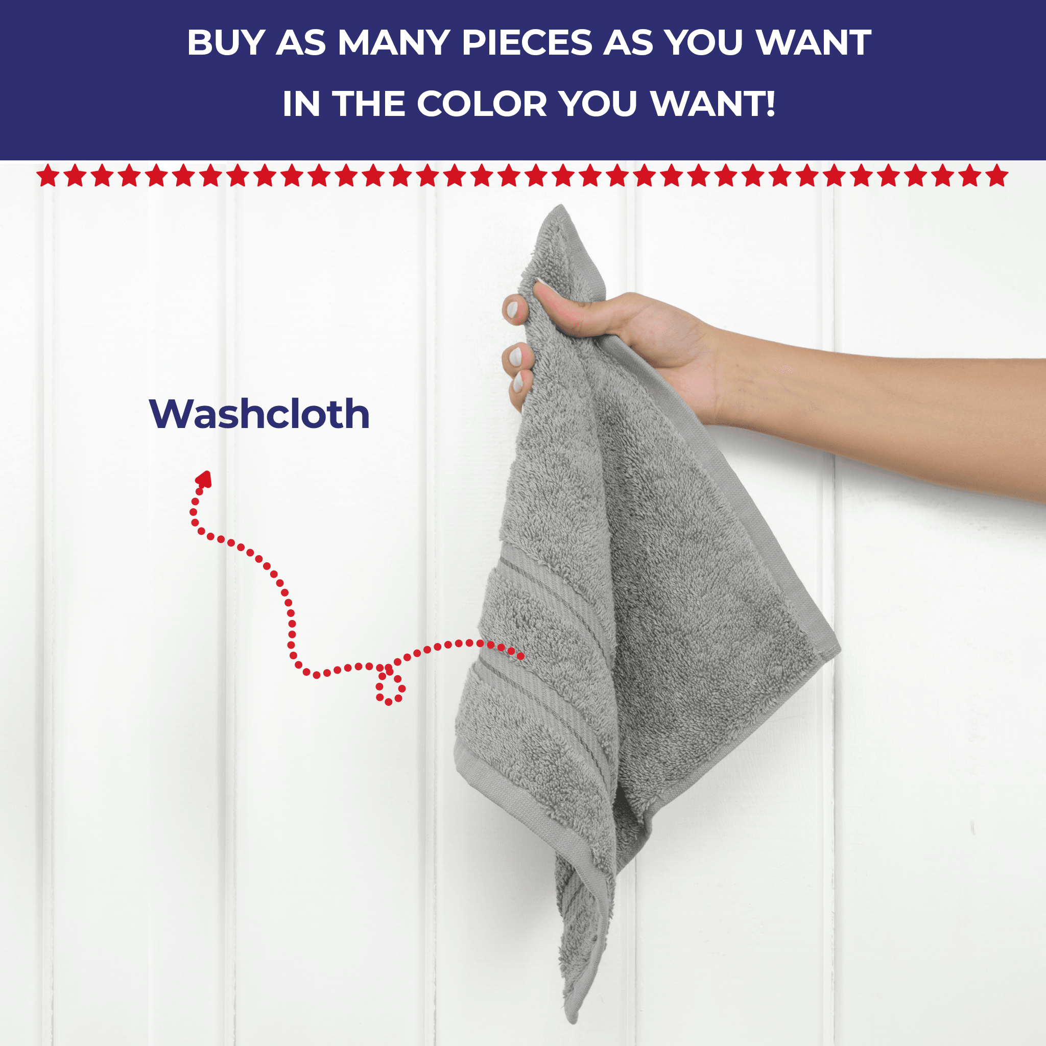 American Soft Linen - Single Piece Turkish Cotton Washcloth Towels - Rockridge-Gray - 2